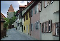 Row of houses,  Dinkelsbuhl. Bavaria, Germany ( color)