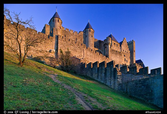 Medieval fortified city. Carcassonne, France (color)