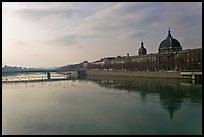 Rhone River and Hotel Dieu. Lyon, France ( color)