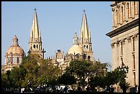 Cathedral seen across Plazza dela Liberacion. Guadalajara, Jalisco, Mexico