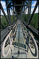Foot catwalk below the Kuskulana river bridge. Wrangell-St Elias National Park ( color)