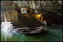 Stairs and wharf inside cave, Trang An. Ninh Binh,  Vietnam ( color)