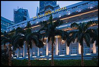 Fullerton Hotel facade at dusk. Singapore ( color)