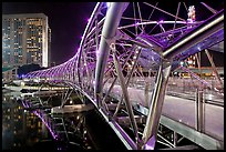 Double Helix Bridge in Marina Bay at night. Singapore ( color)