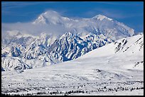 Mt McKinley South and North peaks in winter. Denali National Park ( color)