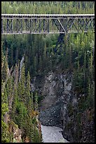 Kuskulana gorge, river, and bridge. Wrangell-St Elias National Park ( color)