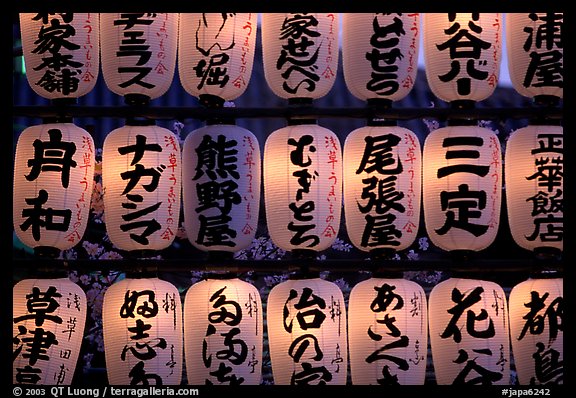Lanterns on Nakamise-dori, Asakusa. Tokyo, Japan