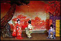 Miyako Odori (cherry blossom dance) performed at the Gion Kobu Kaburen-jo theatre. Kyoto, Japan