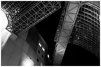 Structures in the train station. Kyoto, Japan ( black and white)
