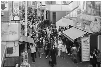 Takeshita Street, Harajuku. Tokyo, Japan ( black and white)