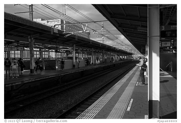 Train station, Urayasu. Tokyo, Japan (black and white)