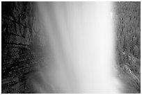 Panther Falls from behind. Banff National Park, Canadian Rockies, Alberta, Canada ( black and white)