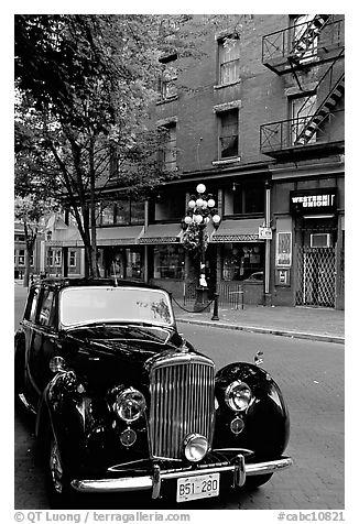 Classic car in Water Street. Vancouver, British Columbia, Canada