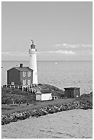 Fisgard Lighthouse National Historic Site. Victoria, British Columbia, Canada (black and white)
