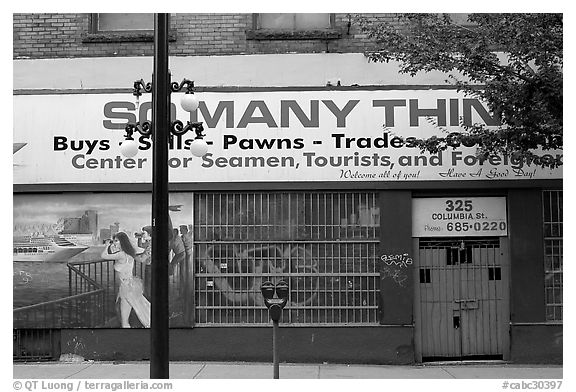 Pawn shop, Gastown. Vancouver, British Columbia, Canada (black and white)