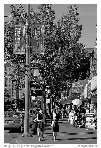 Chinatown street. Vancouver, British Columbia, Canada (black and white)
