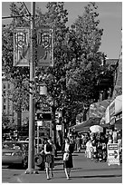 Chinatown street. Vancouver, British Columbia, Canada ( black and white)