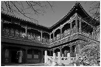 Eternal Spring Palace,  Forbidden City. Beijing, China (black and white)