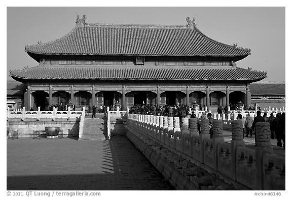 Palace of Heavenly Purity, Forbidden City. Beijing, China (black and white)