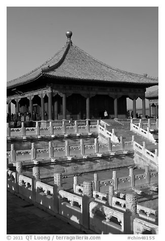 Hall of Central Harmony, Forbidden City. Beijing, China (black and white)