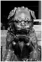Gilded lion, Forbidden City. Beijing, China ( black and white)