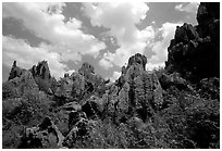 Among the limestone peaks of the Stone Forest. Shilin, Yunnan, China (black and white)