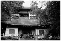 Jiazhou Huayuan temple in Dafo Si. Leshan, Sichuan, China (black and white)