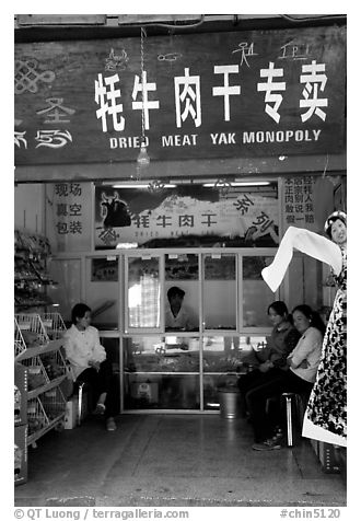 Store selling Yak meat. Lijiang, Yunnan, China