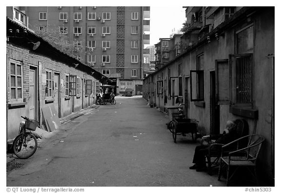 Residential housing unit. Chengdu, Sichuan, China (black and white)