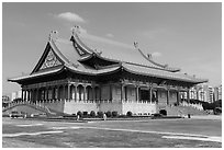 National Concert Hall on Chiang Kai-shek memorial grounds. Taipei, Taiwan ( black and white)