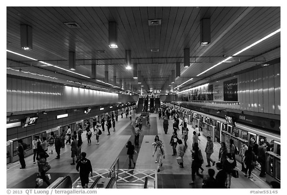 MRT station. Taipei, Taiwan (black and white)