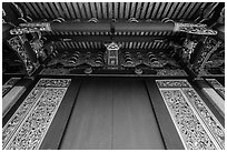 Looking up door of Lingxing gate, Confuscius Temple. Taipei, Taiwan ( black and white)