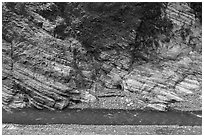 Marble cliff and Liwu River, Taroko Gorge. Taroko National Park, Taiwan (black and white)