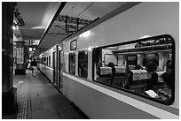 Train, Hualien Station. Taiwan (black and white)