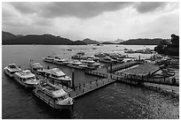 Shueishe Pier, afternoon. Sun Moon Lake, Taiwan ( black and white)