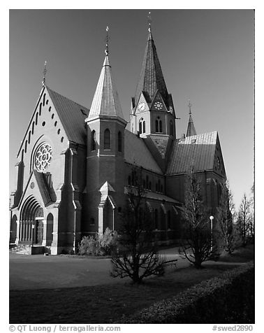 Cathedral. Gotaland, Sweden (black and white)