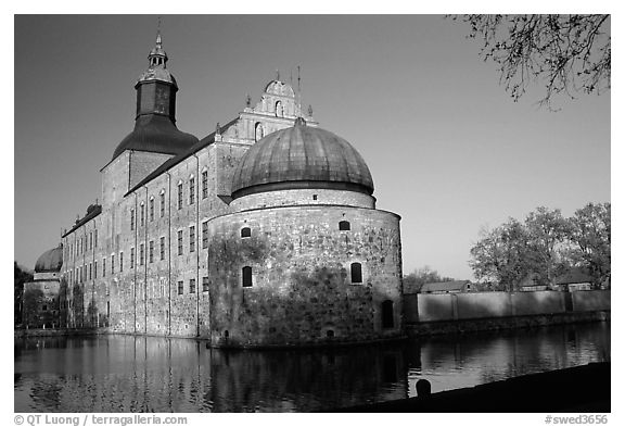 Renaissance castle Vadstena slott. Gotaland, Sweden (black and white)