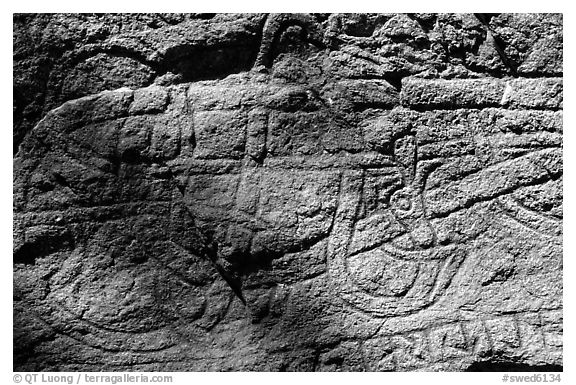 Typical Uppland rune stones. Uppland, Sweden (black and white)