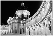 Institut de France at night. Paris, France ( black and white)