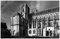 Saint-Etienne Cathedral. Bourges, Berry, France (black and white)