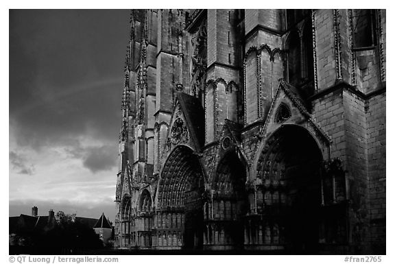 Cathedrale  Saint-Etienne de Bourges  and rainbow. Bourges, Berry, France