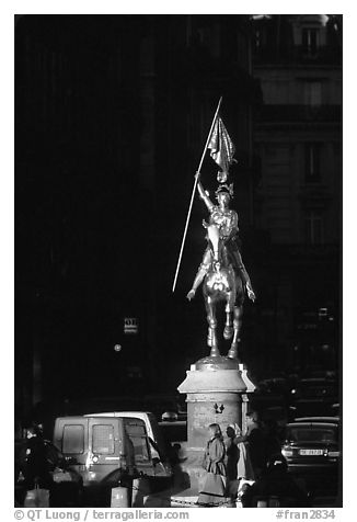 Statue of Joan of Arc on the place des Victoires. Paris, France