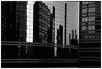 Reflexions in modern office buildings, La Defense. France ( black and white)