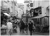 Rue Mouffetard. Quartier Latin, Paris, France ( black and white)