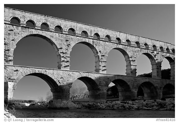 Pont du Gard. France (black and white)
