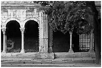Cloister, Saint Trophimus church. Arles, Provence, France ( black and white)