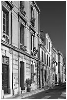 Old townhouses. Arles, Provence, France ( black and white)