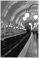 Glistening metro station. Paris, France (black and white)