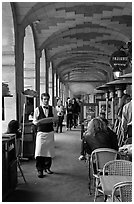 Arcades, place des Vosges. Paris, France (black and white)