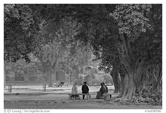 Gardens of Humayun's tomb. New Delhi, India (black and white)